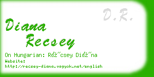 diana recsey business card